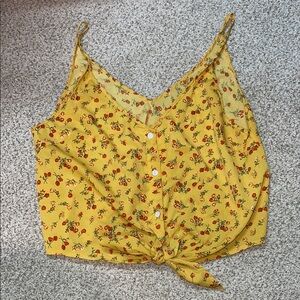 NWOT Floral Yellow Women's Top
